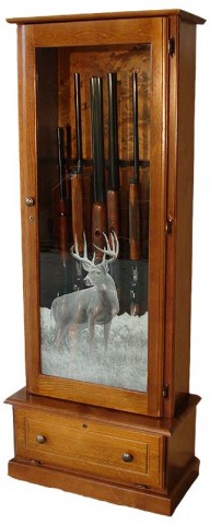 #306 Solid Ponderosa Pine 6-Gun Cabinet 